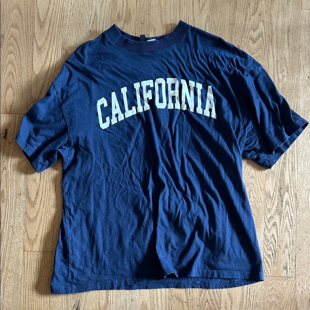 H&M Navy Blue 'California' Short Sleeve Tee